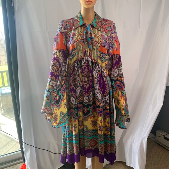 ETRO Printed Silk Dress - Picture 2 of 8